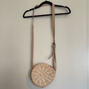 Tan Woven Crossbody Bag